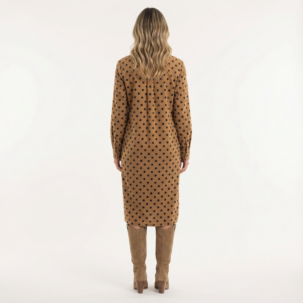 Naiste Midi Camisero Kleit