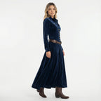 Elegantne Samet Maxi Kleit