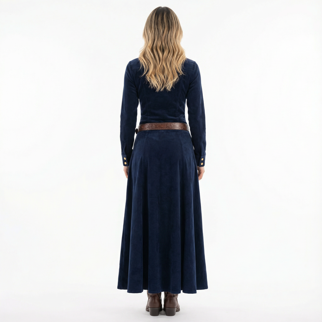 Elegantne Samet Maxi Kleit