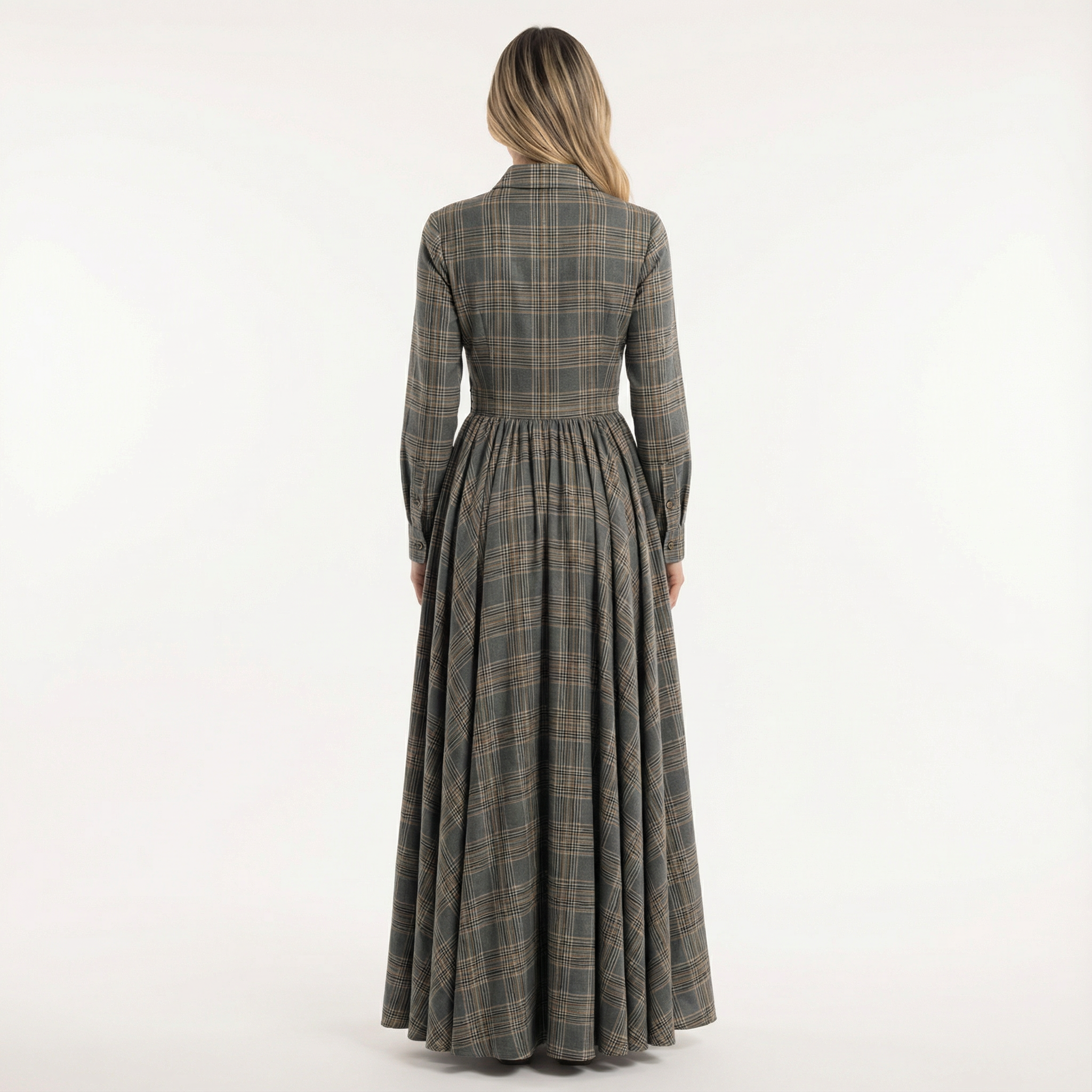 Elegantne Naiste Pikk Ruuduline Kleid