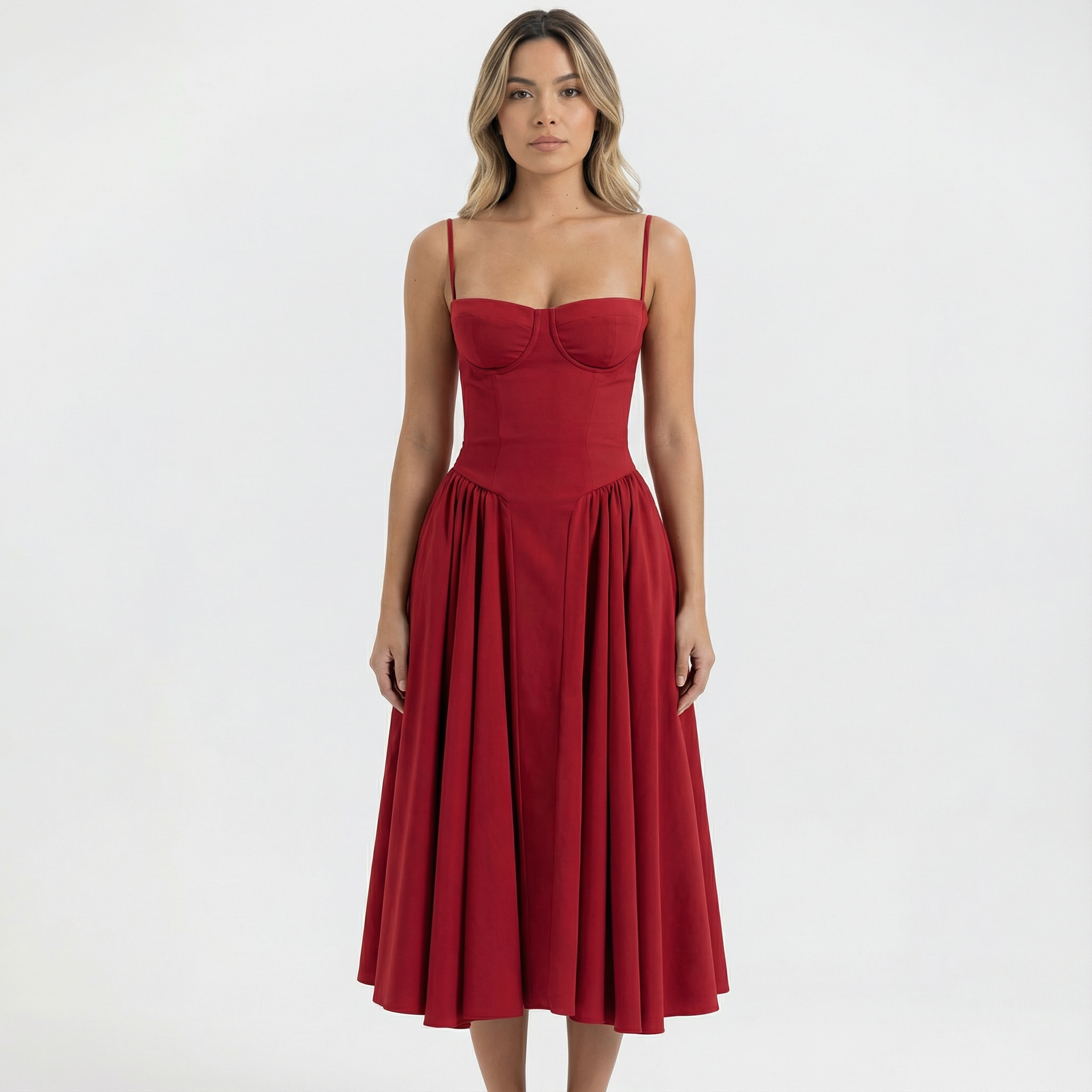 Elegantne Midi Korsett Kleidid Naistele