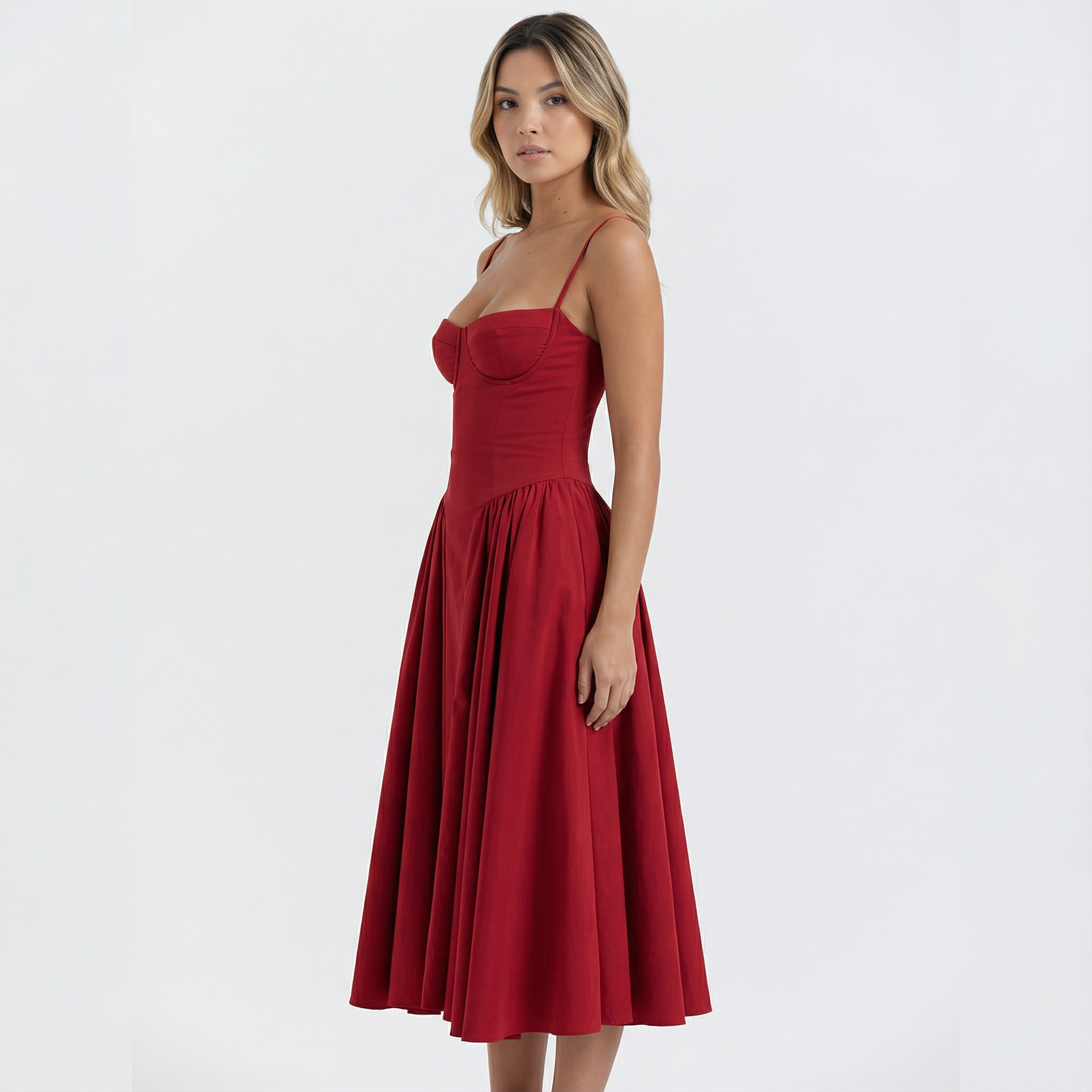 Elegantne Midi Korsett Kleidid Naistele