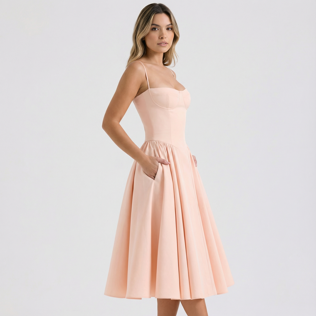 Elegantne Midi Korsett Kleidid Naistele