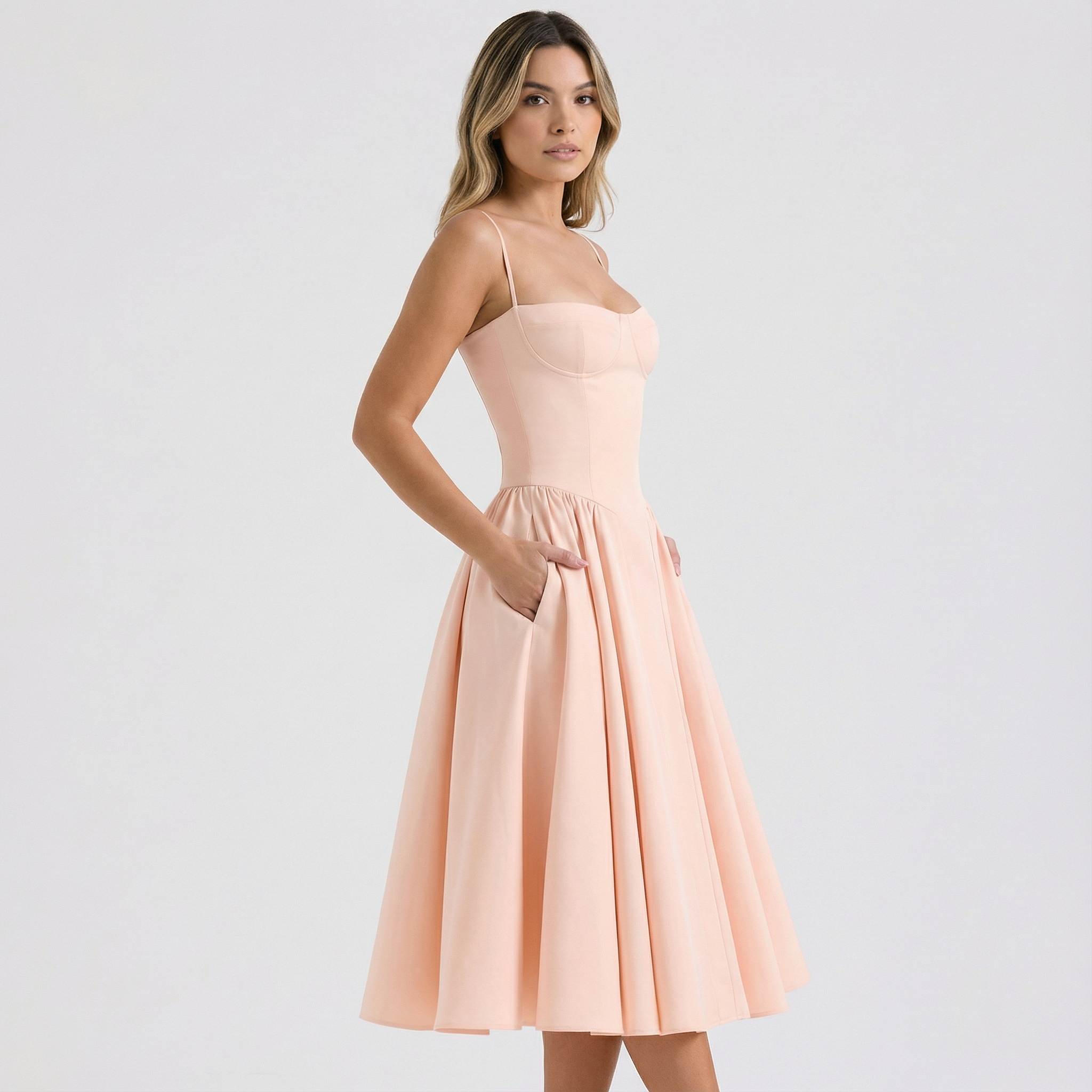 Elegantne Midi Korsett Kleidid Naistele