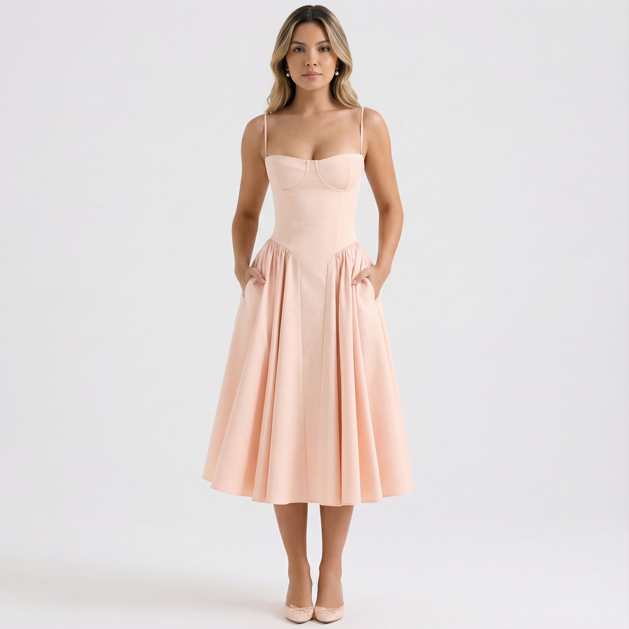 Elegantne Midi Korsett Kleidid Naistele