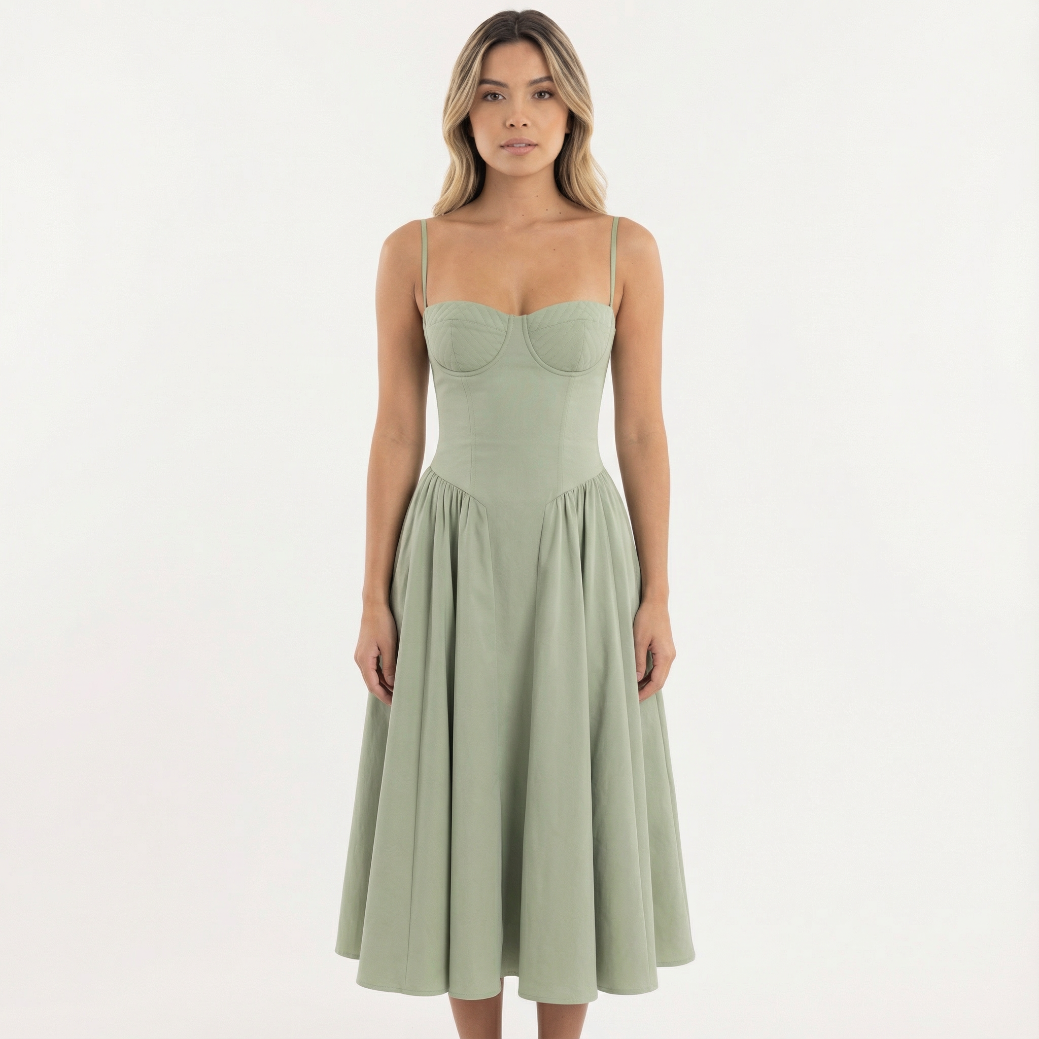 Elegantne Midi Korsett Kleidid Naistele