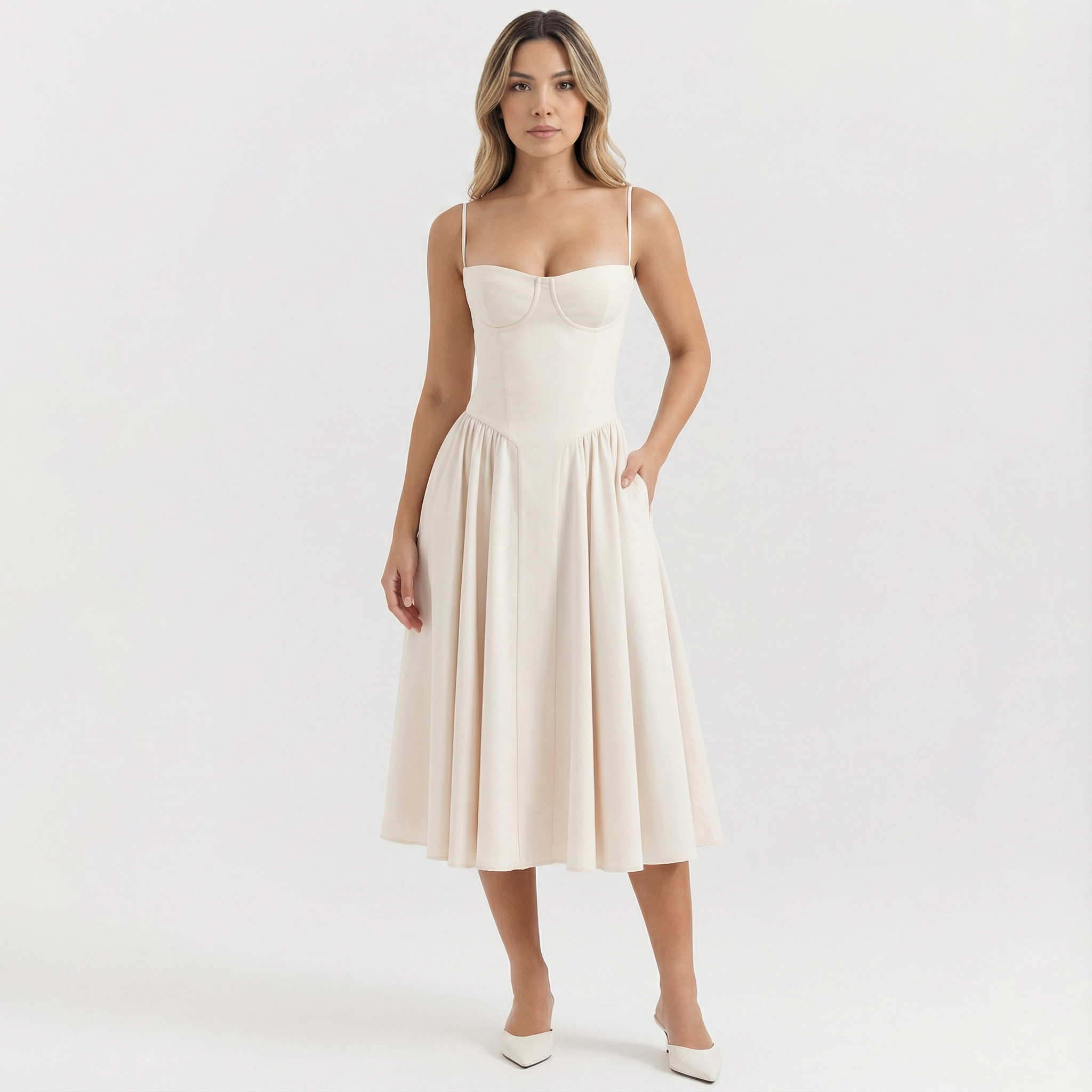 Elegantne Midi Korsett Kleidid Naistele