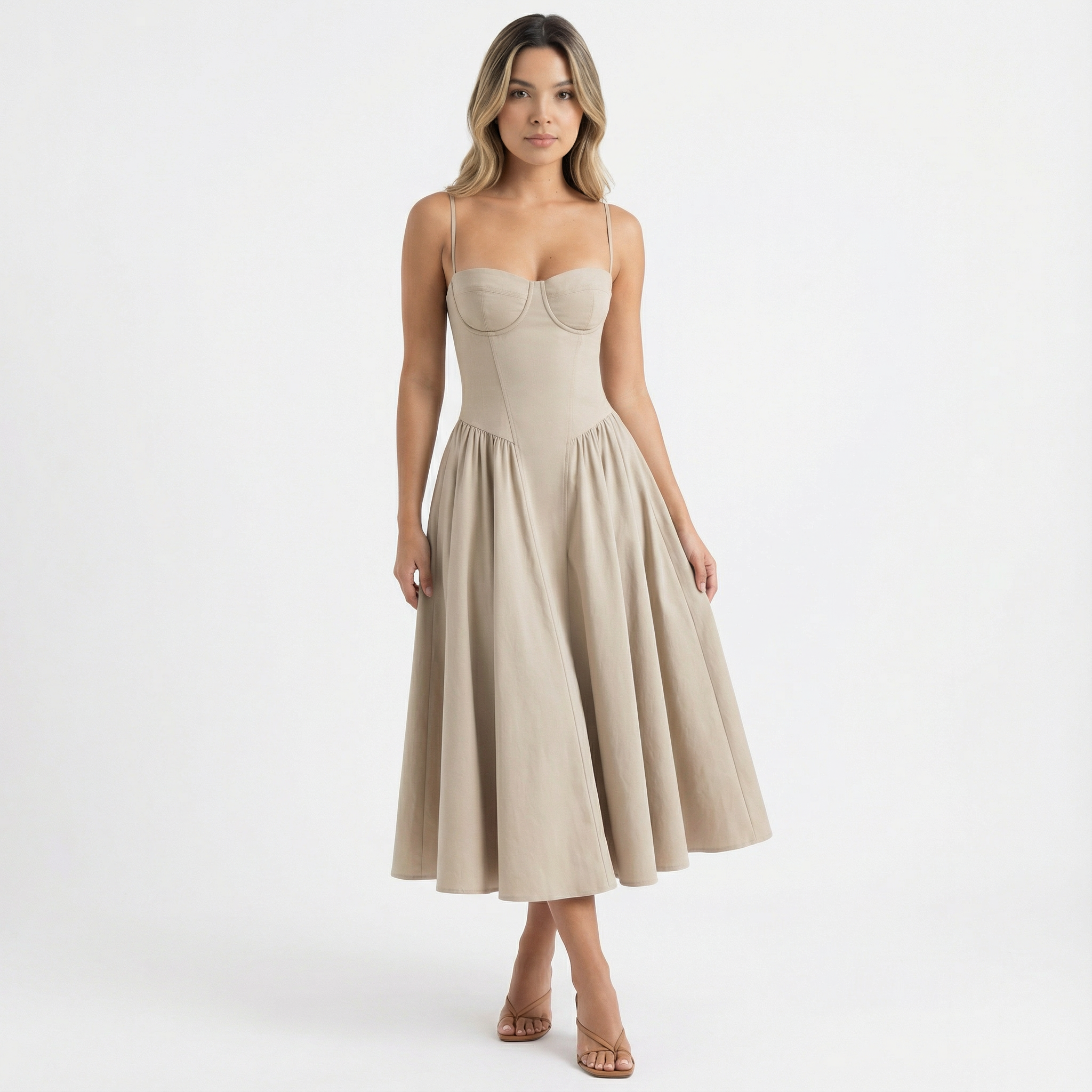 Elegantne Midi Korsett Kleidid Naistele