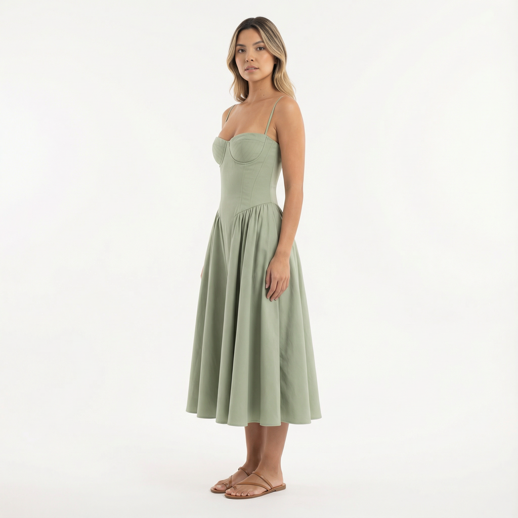 Elegantne Midi Korsett Kleidid Naistele