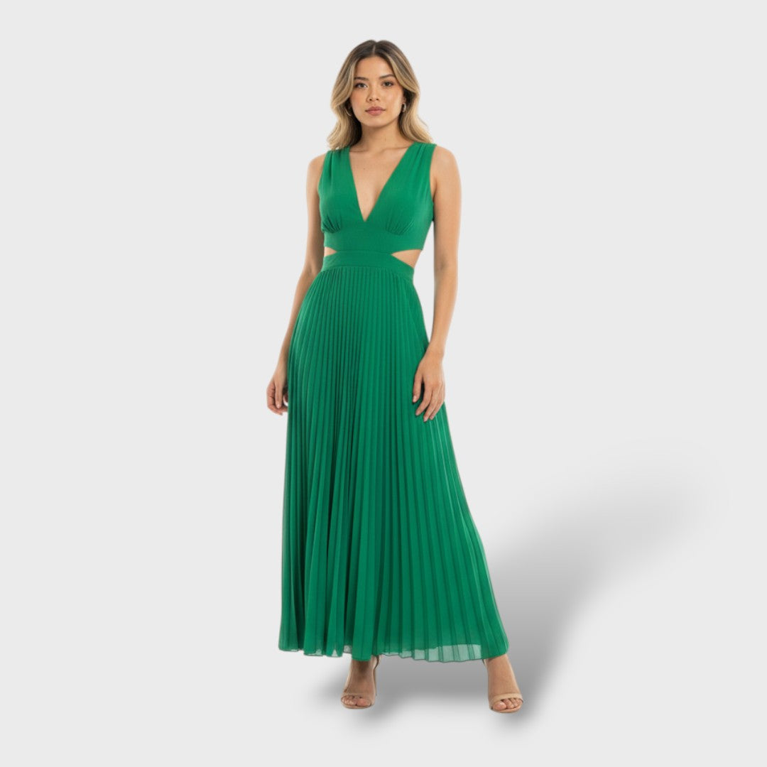 Elegantne naiste plisseeritud maxi kleit