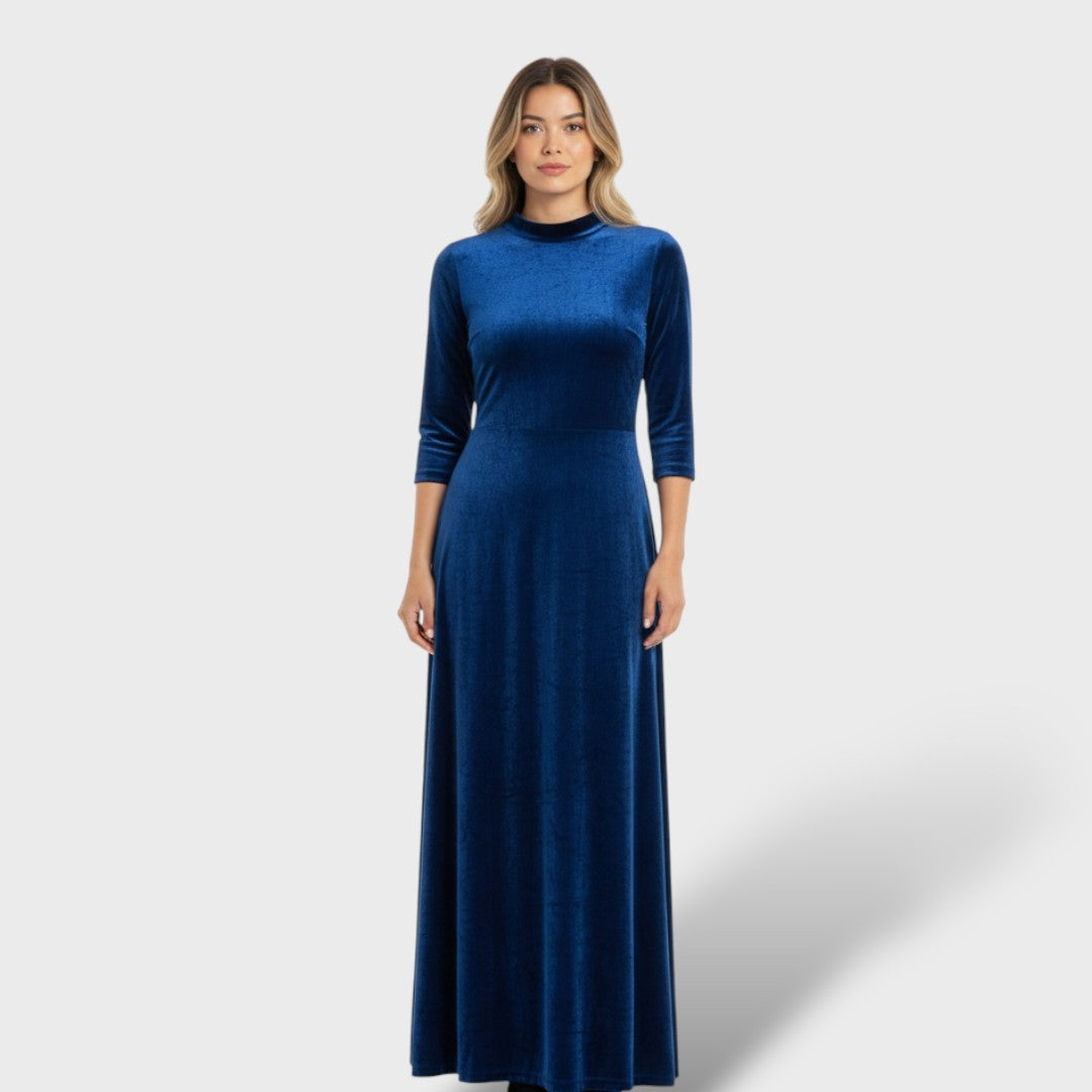 Elegantne pikkade varrukatega midi kleit