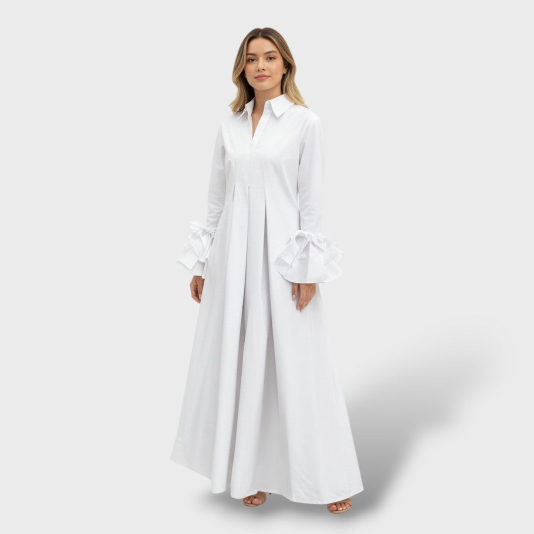 Elegantne Pikk Kleit Särgi Kraega