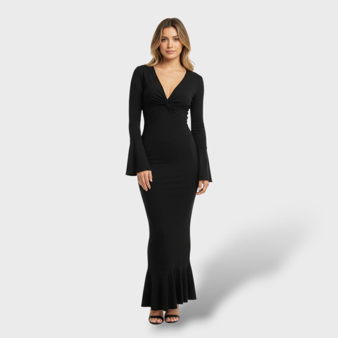 Pikk Elegantne Kleit V-kaelusega