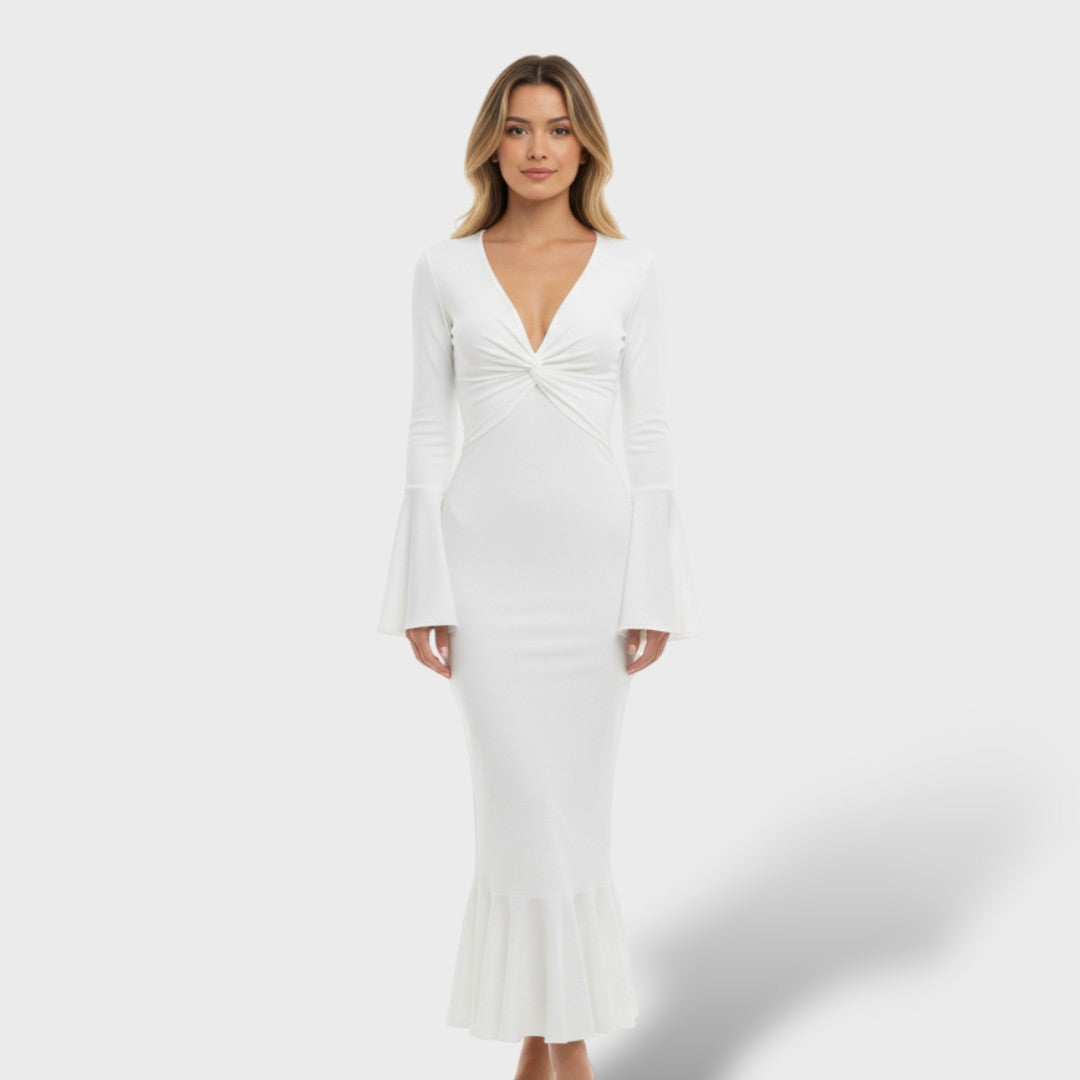 Pikk Elegantne Kleit V-kaelusega