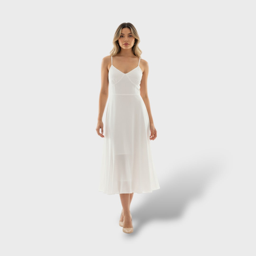 Elegantne Midi Kleidita Ruutkaelusega