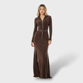 Elegantne Pikk Pruun Kleid