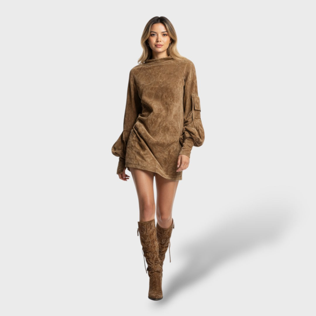 Pehme Mini Kleit Naistele Suede