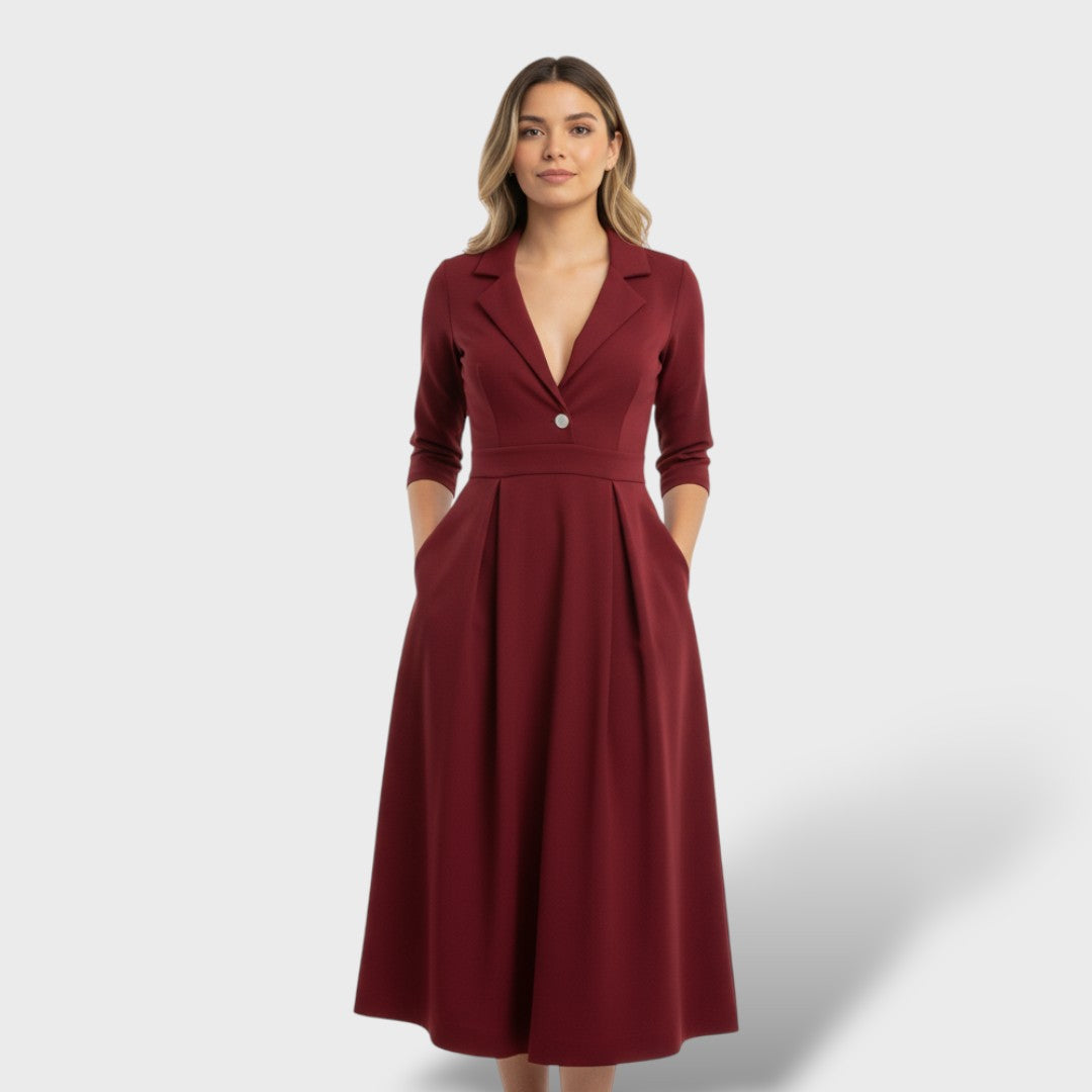 Elegantne A-line kleit, rõhutatud talje