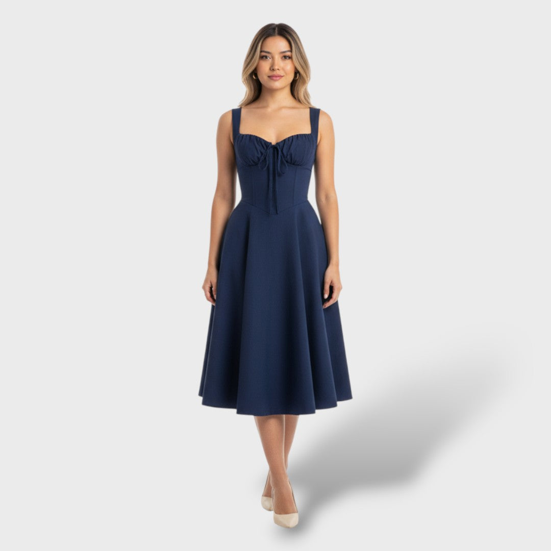 Elegantne Midi Kleit Korsetti Tagasi