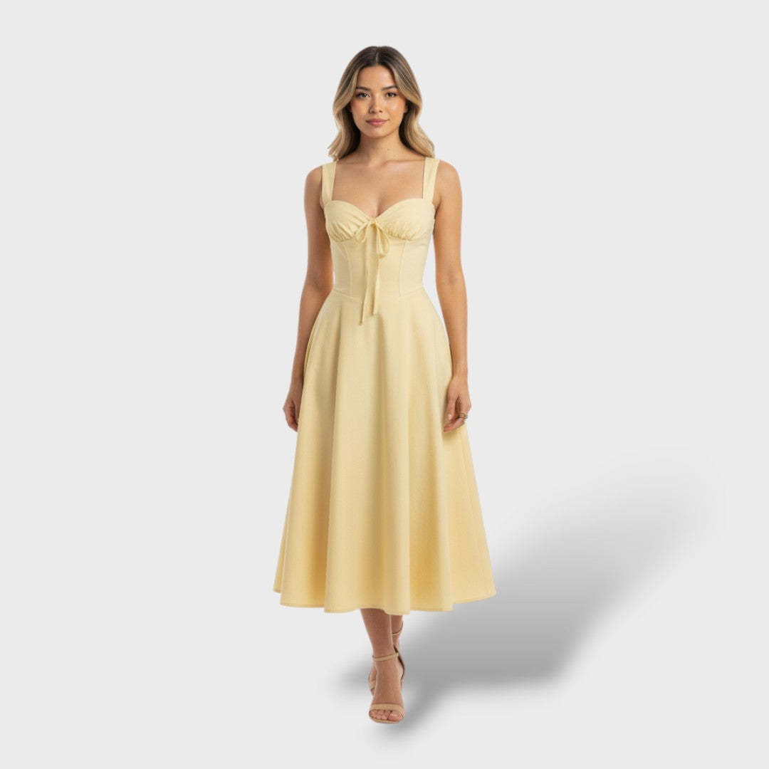 Elegantne Midi Kleit Korsetti Tagasi