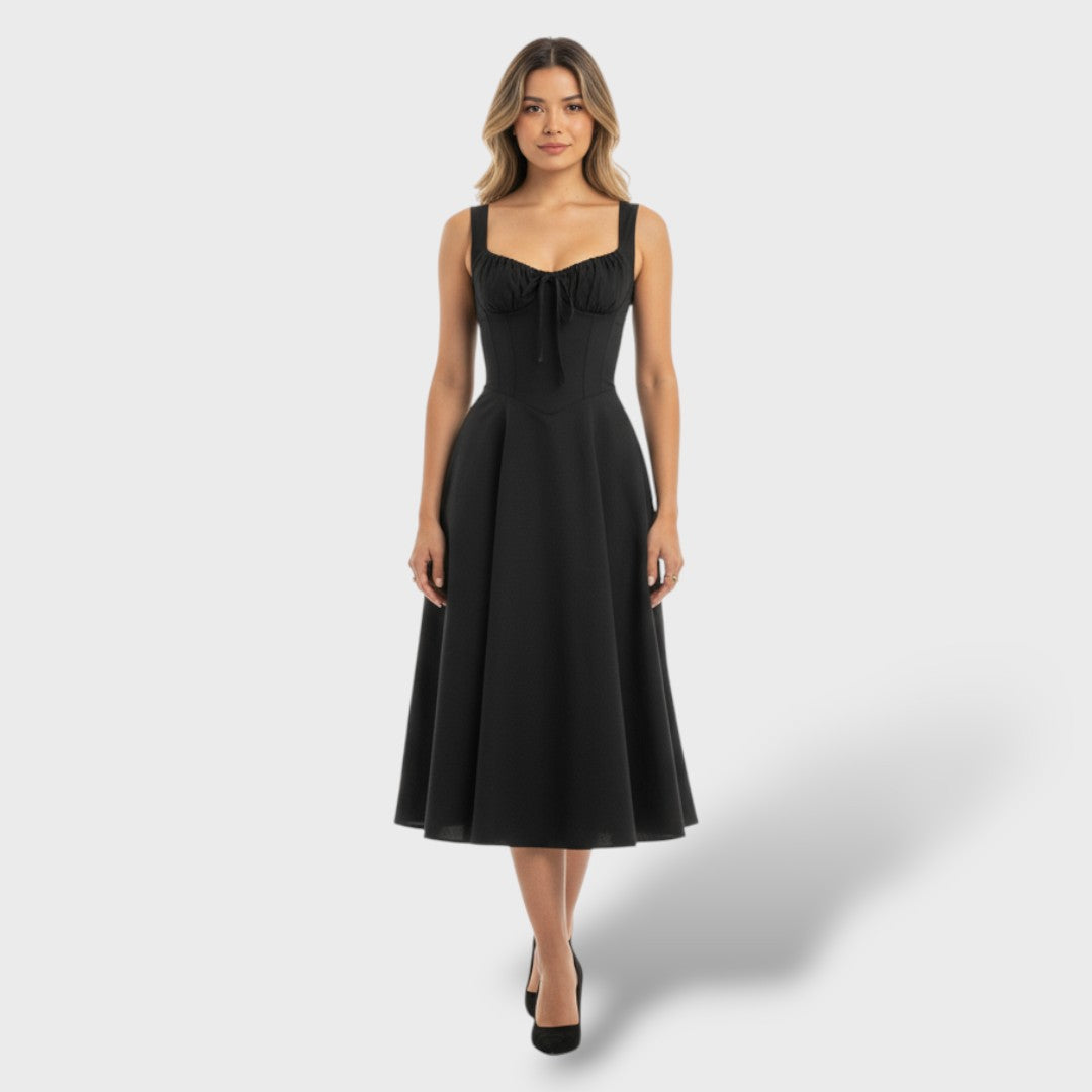 Elegantne Midi Kleit Korsetti Tagasi