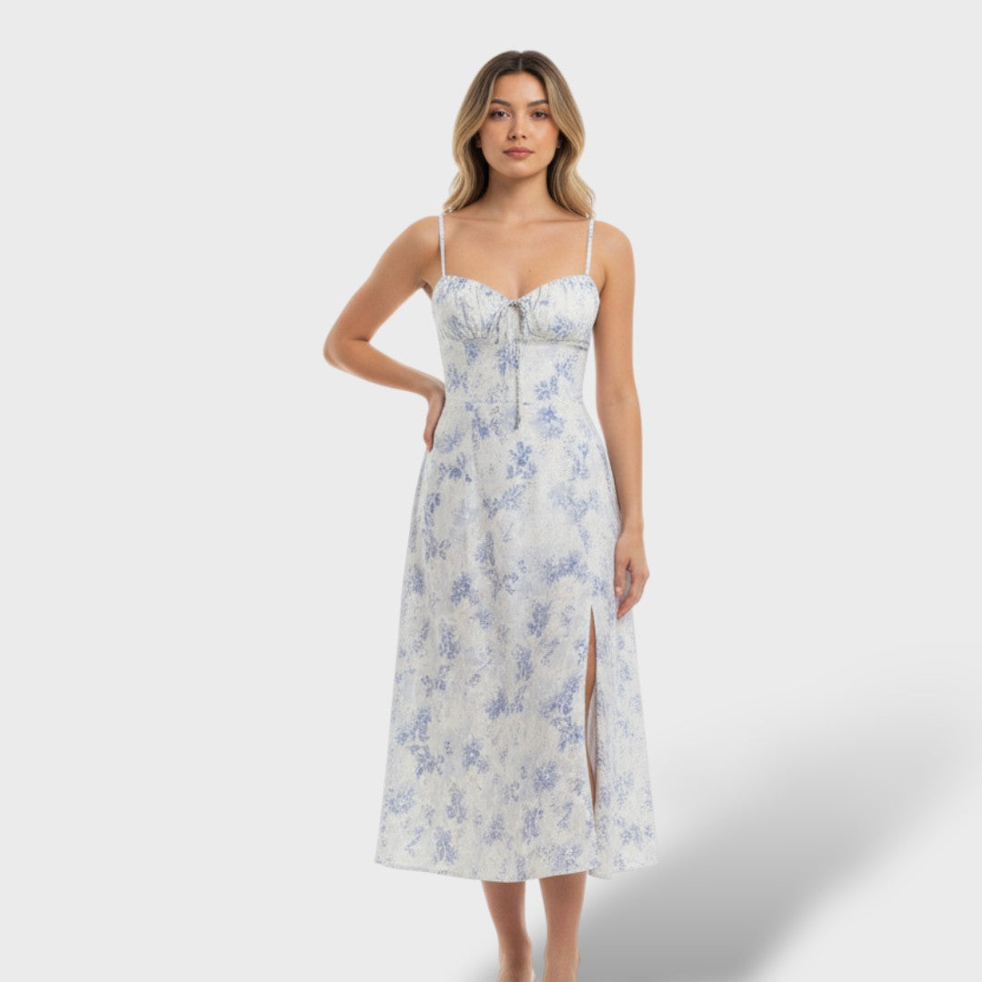 Elegantne Midi Kleit Korsetti Tagasi