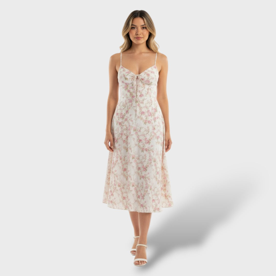 Elegantne Midi Kleit Korsetti Tagasi