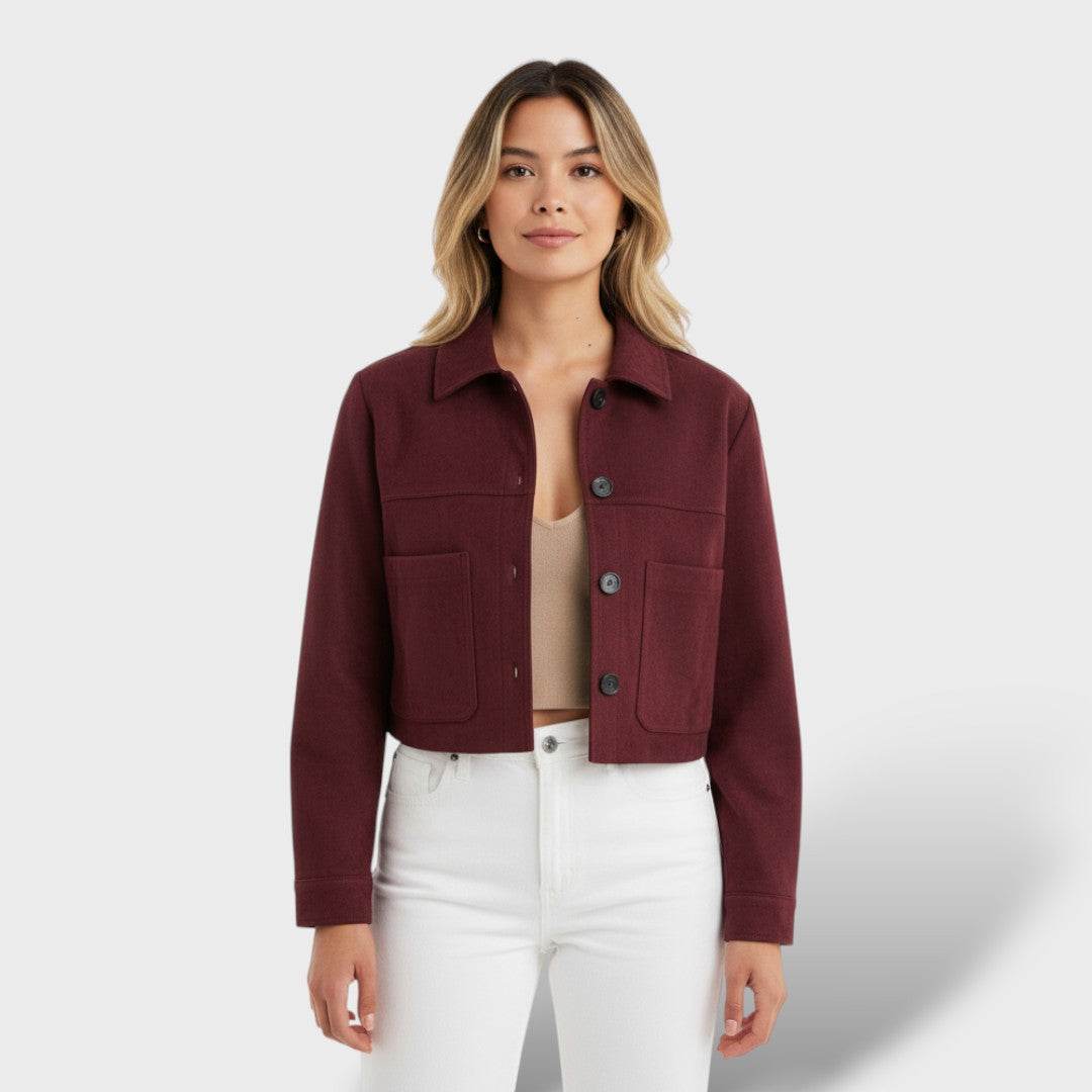 Lühike Suede Jakk Taskutega