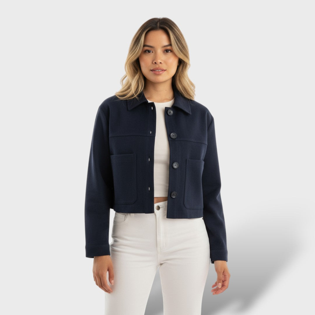 Lühike Suede Jakk Taskutega