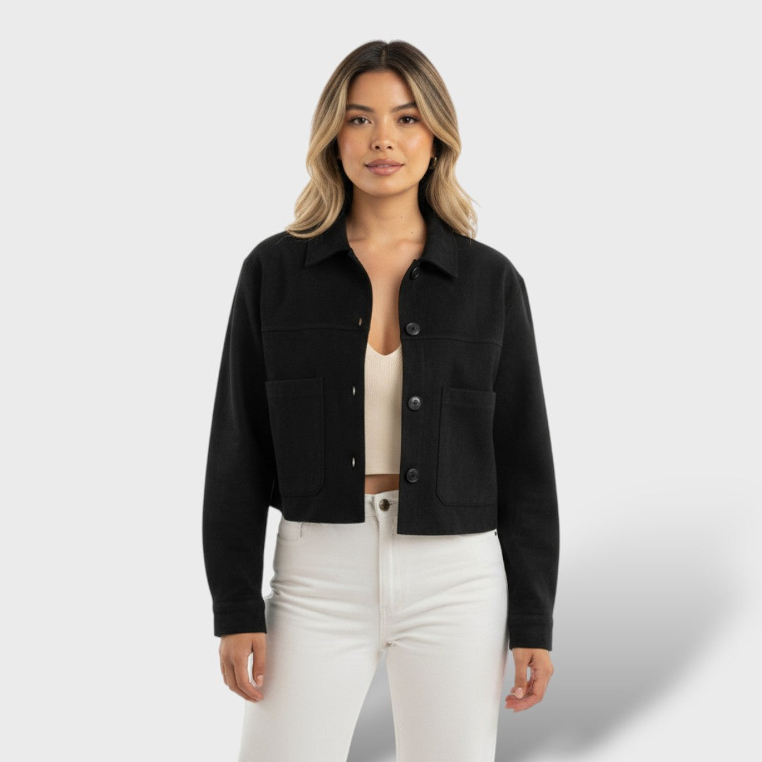 Lühike Suede Jakk Taskutega