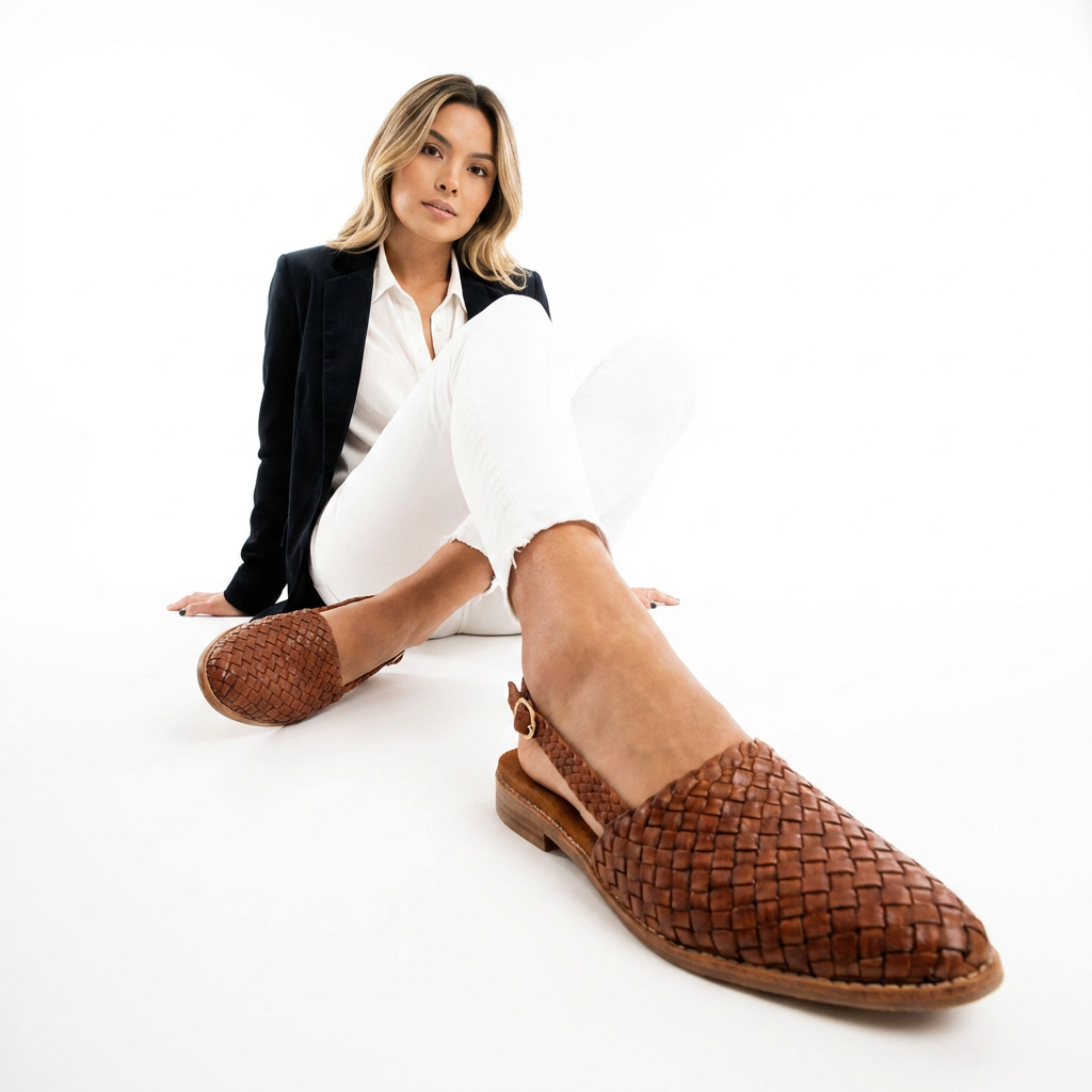 Ortopeedilised Slingback Sandalid Punutud Nahast