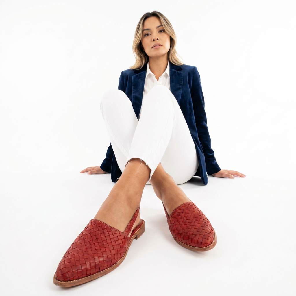 Ortopeedilised Slingback Sandalid Punutud Nahast