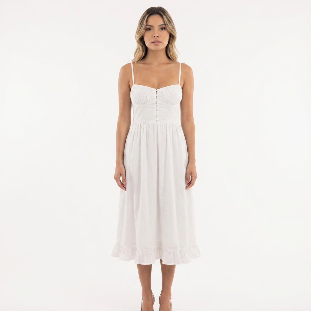 Elegantne midi volangkleit