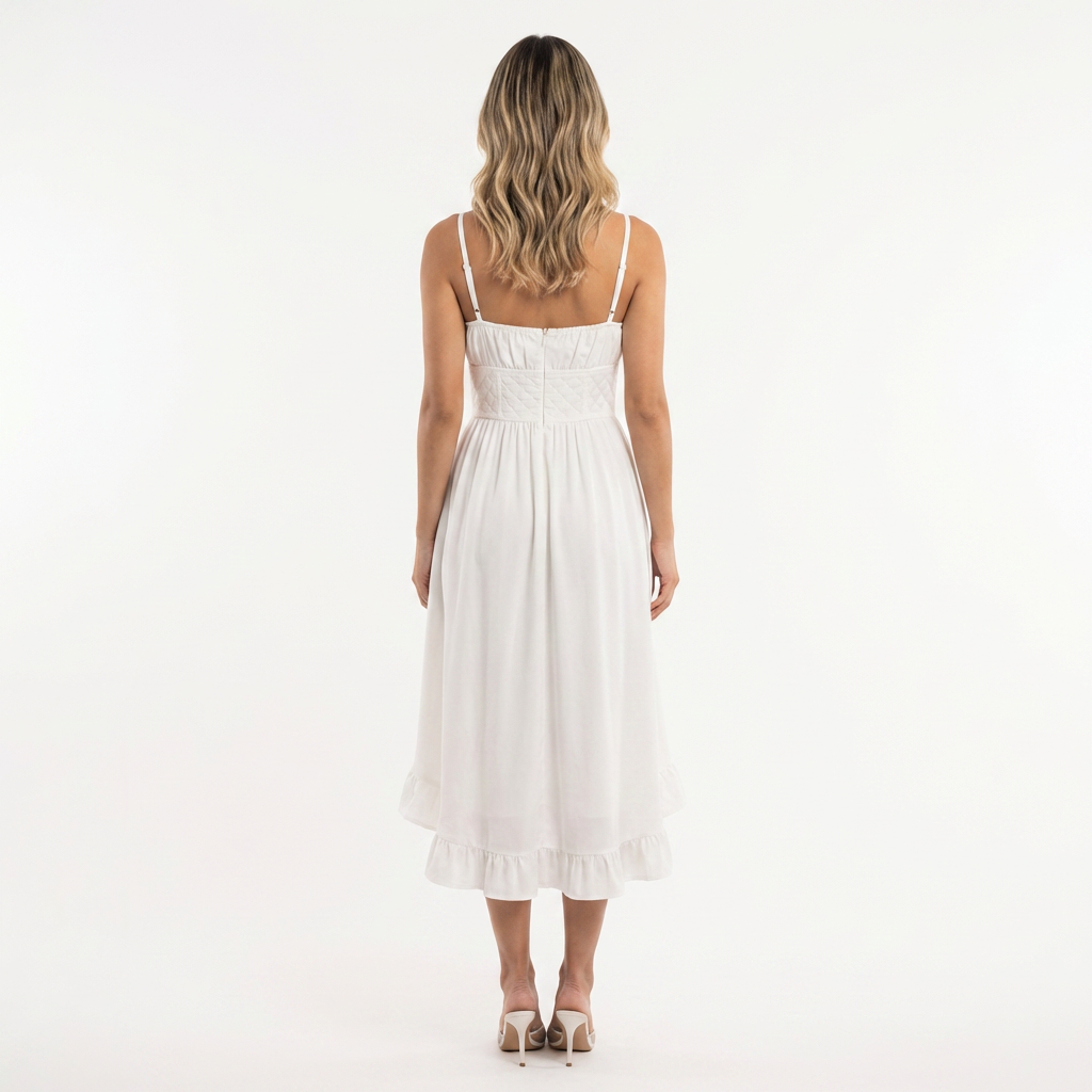Elegantne midi volangkleit