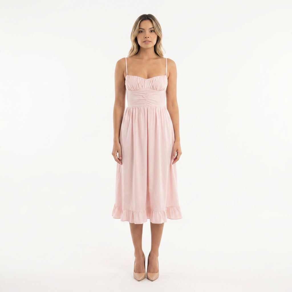 Elegantne midi volangkleit