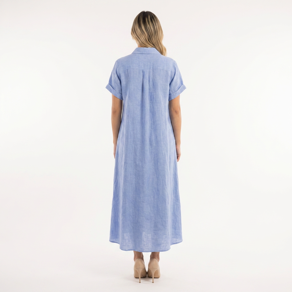 Elegantne pikk polo kleit naistele