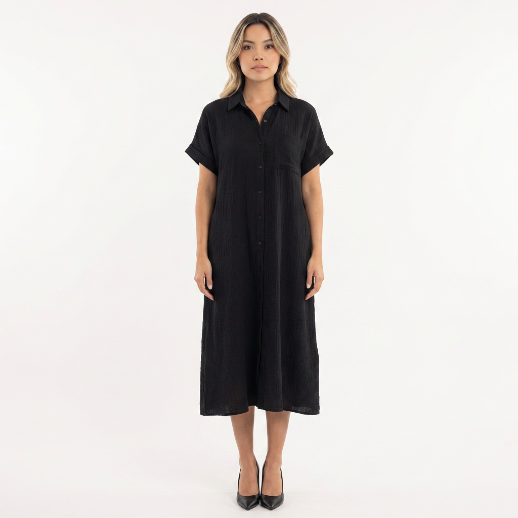 Elegantne pikk polo kleit naistele