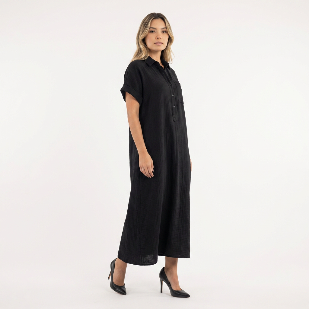 Elegantne pikk polo kleit naistele