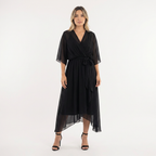 Elegantne midi ristitud kleit naistele
