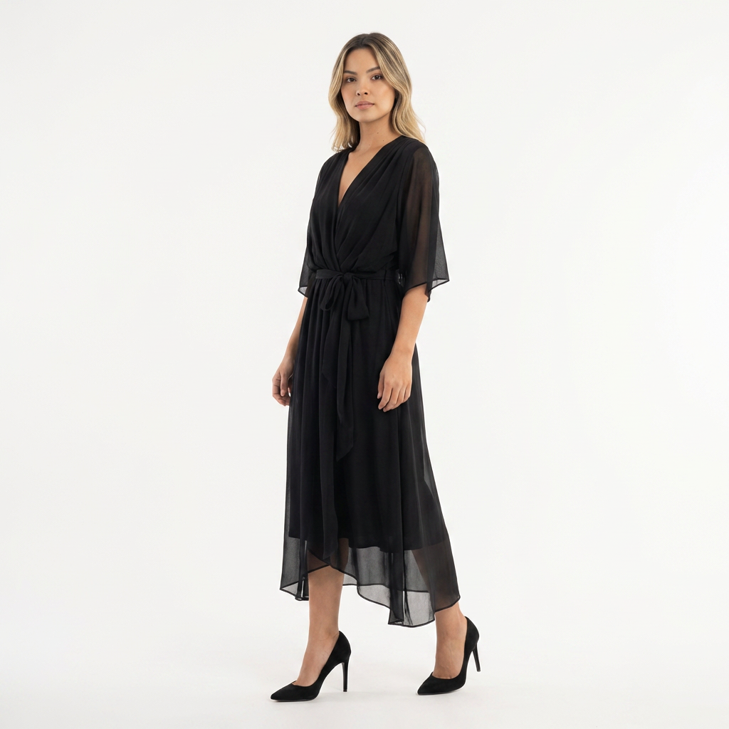 Elegantne midi ristitud kleit naistele