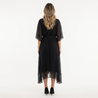 Elegantne midi ristitud kleit naistele