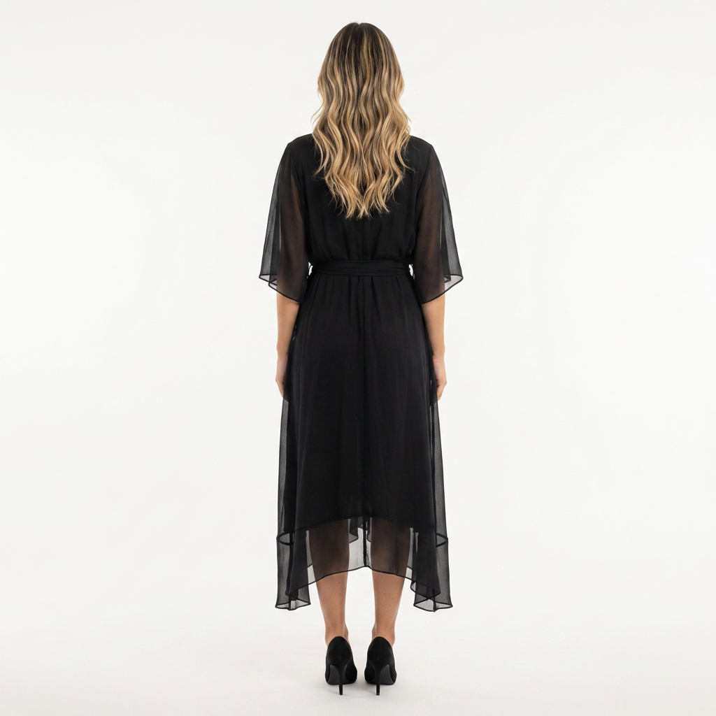 Elegantne midi ristitud kleit naistele