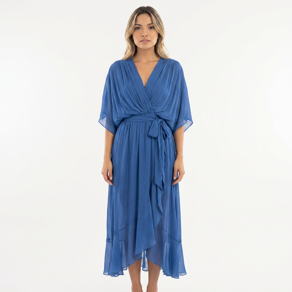 Elegantne midi ristitud kleit naistele
