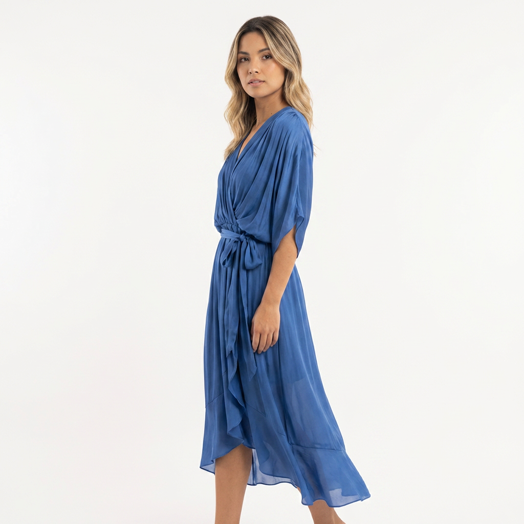 Elegantne midi ristitud kleit naistele
