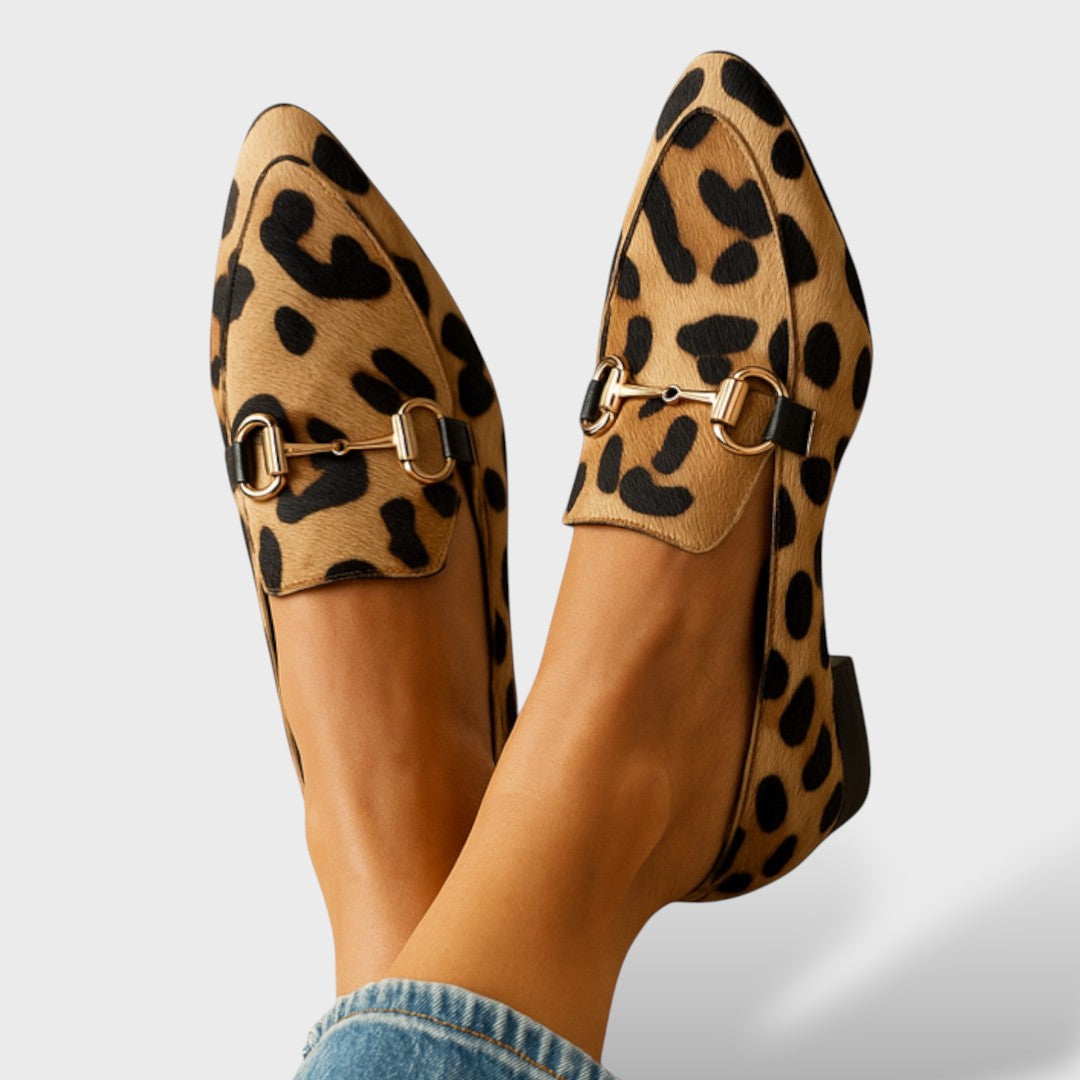 Ortopeedilised Mocasines Leopardimustriga Kuldne Kinnitus