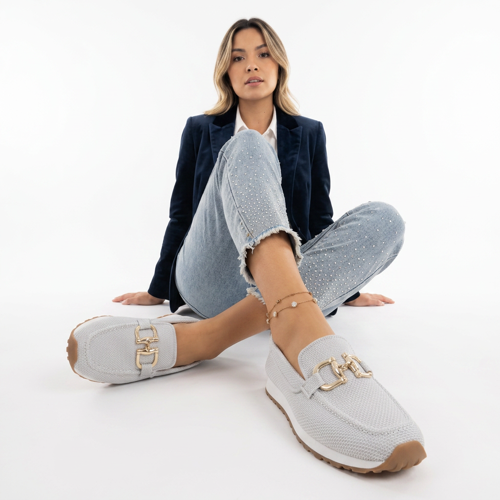 Ortopeedilised Mocasines Mesh Kuldne Aed Platvorm