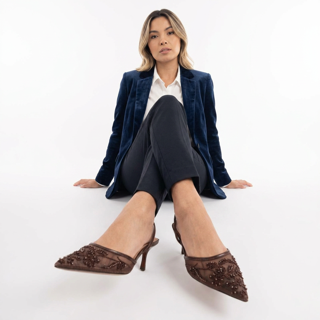 Ortopeedilised sandaalid Tülli lillekirjaga Slingback
