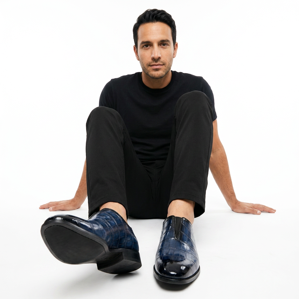 Meeste krokodillinahast slip-on mokasiinid