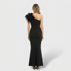 Elegantne Maxi Kleidiga Sulgedega