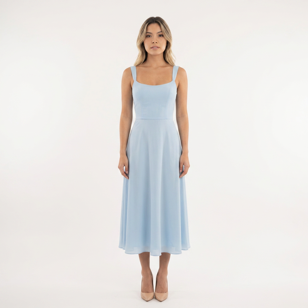 Romantiline Organza Lõhikuga Midi Kleid